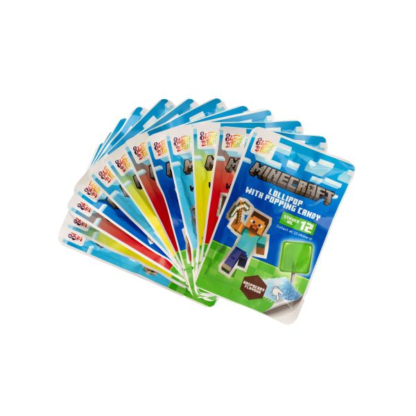 MINECRAFT LOLLIPOP WITH POPPING CANDY 15g (SWEET’N FUN)