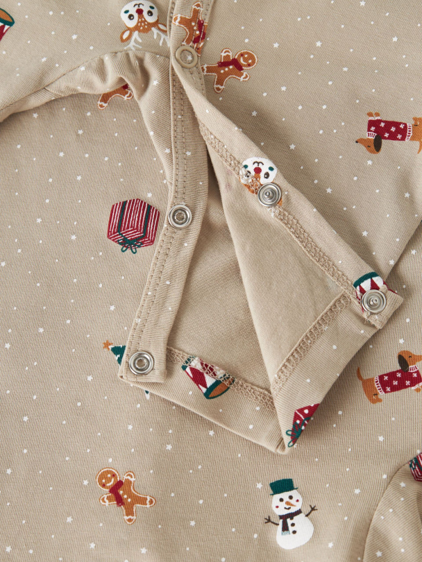 NBNVismas julepysjamas, beige - Image 3
