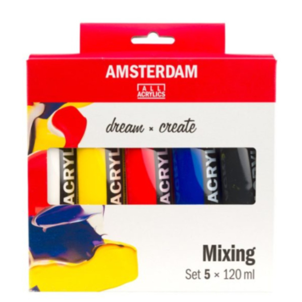 Amsterdam Standard Akryl 120ml - 5 tuber - Mixing Set