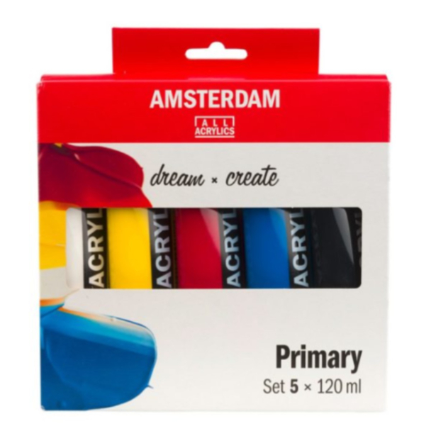 Amsterdam Standard Akryl 120ml - 5 tuber - Primary Set