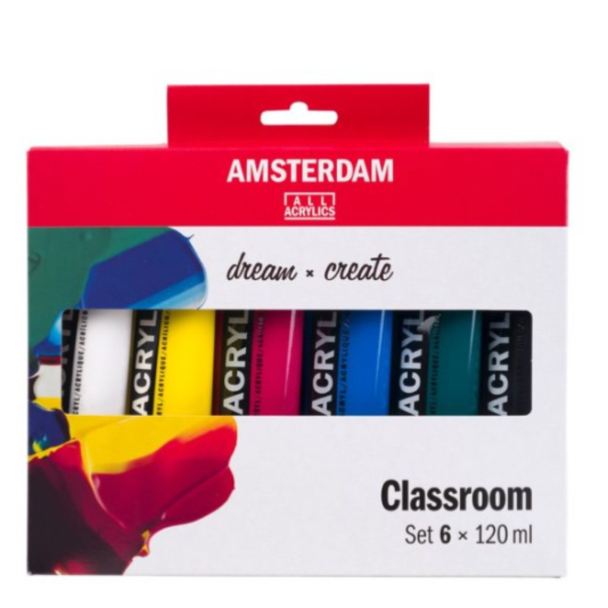 Amsterdam Standard Akryl 120ml - 6 tuber - Classroom set
