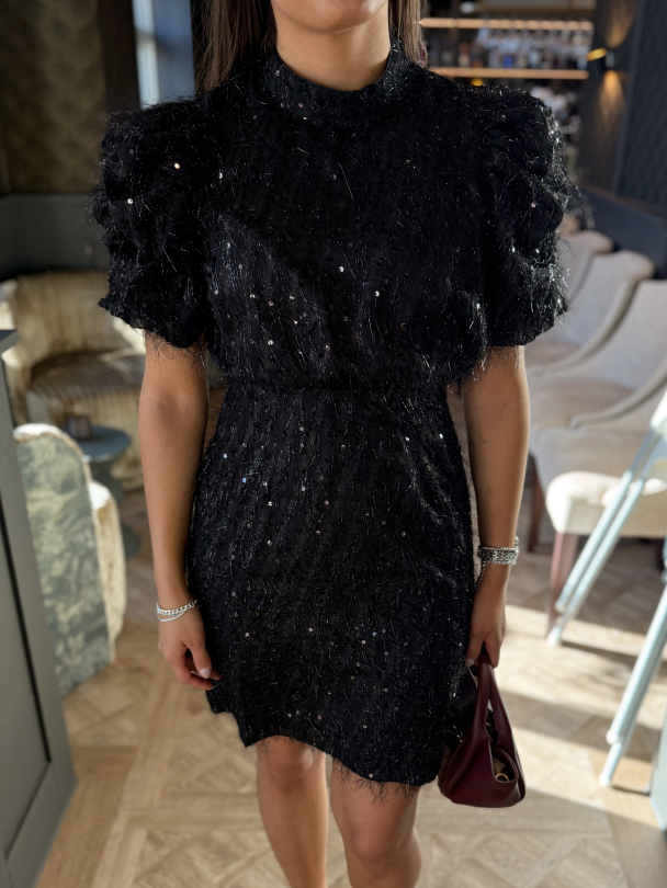  Ilza 2/4 Sequin Dress - Black - Image 1