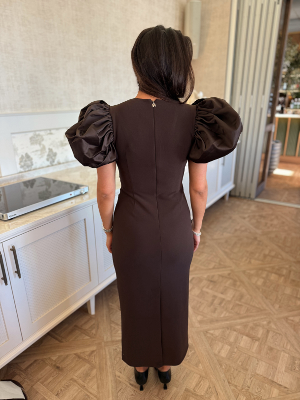 Draped Midi Puff Dress – Molé - Image 3