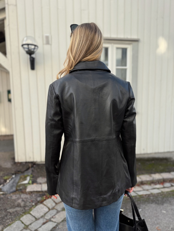 Rouharley L/S Leather Blazer - Black - Image 3
