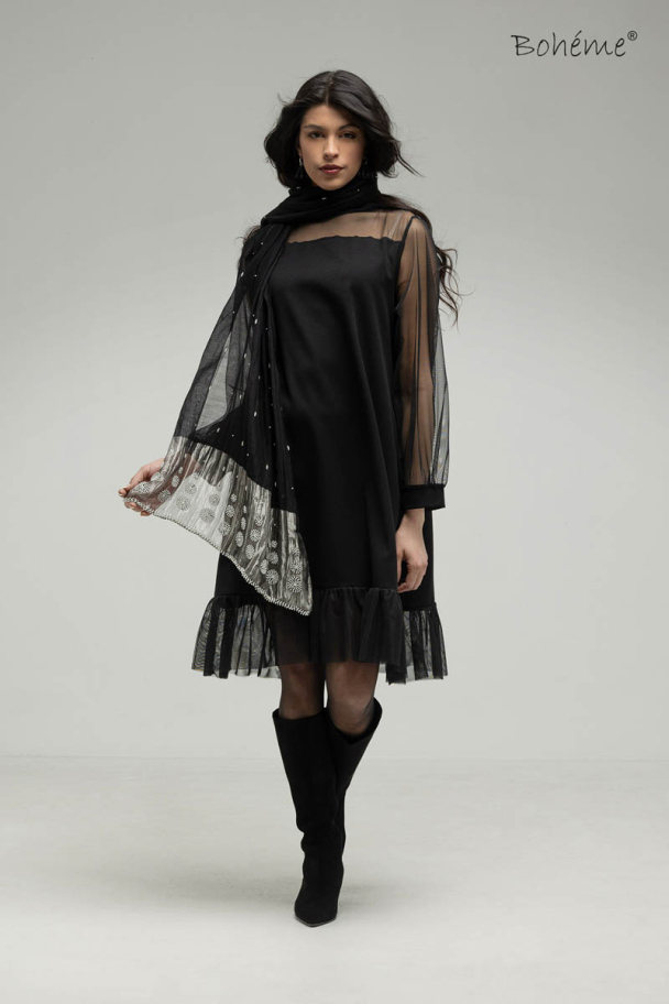 BOHÉME  Kjole m/chiffon 3/4 lang B13356 - Image 5
