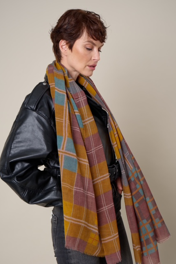 Twill Skjerf Brown/Mustard  - Image 2