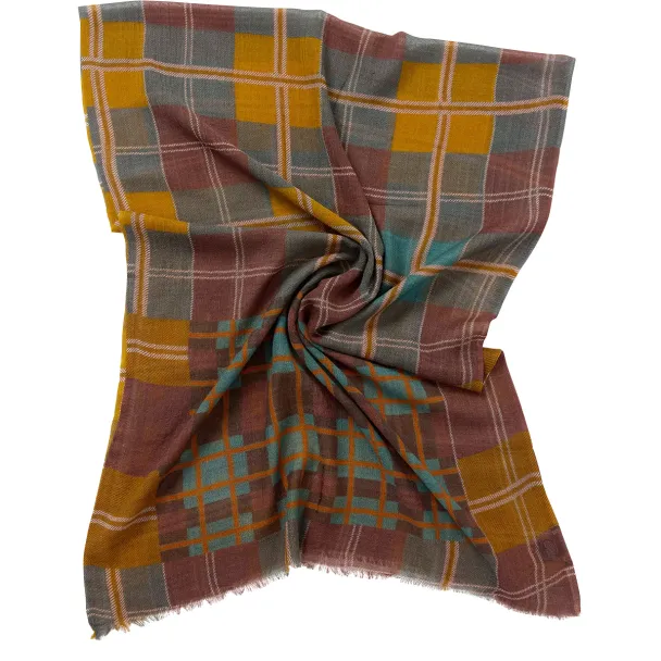 Twill Skjerf Brown/Mustard  - Image 3