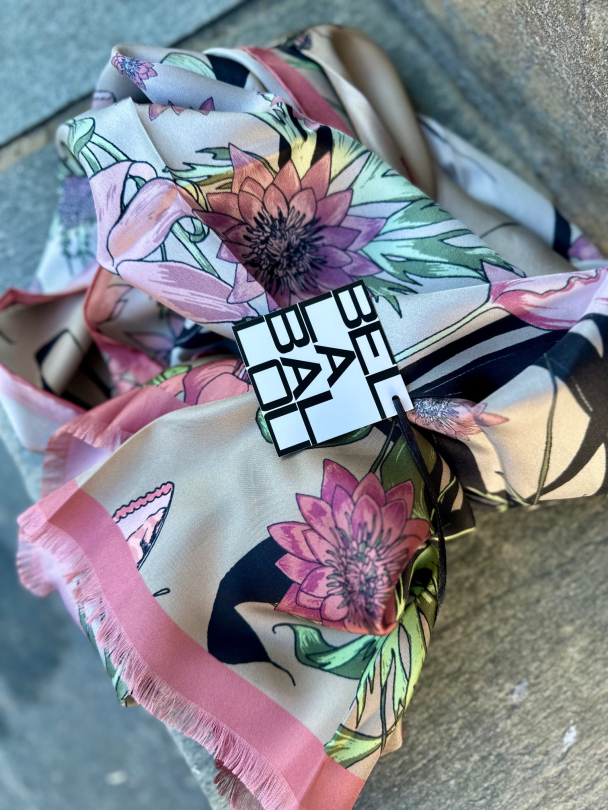 Living Garden Scarf Old Rose  - Image 1