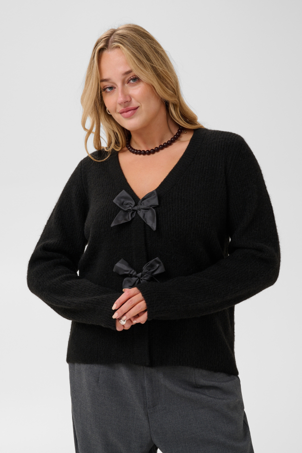Kaffe Curve Mai cardigan med sløyfer - Image 1