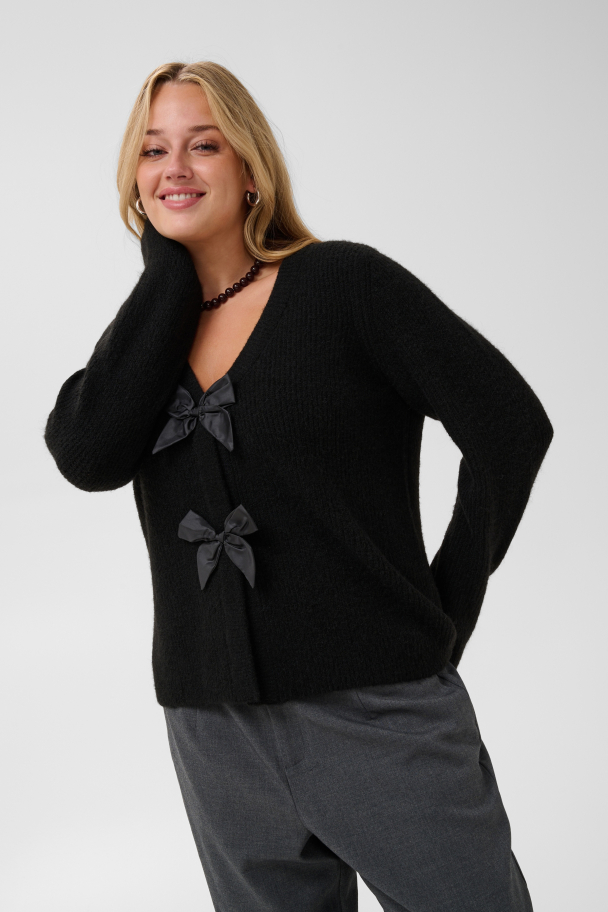 Kaffe Curve Mai cardigan med sløyfer - Image 7