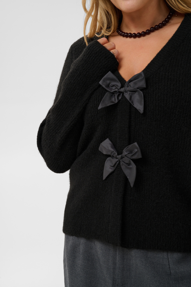 Kaffe Curve Mai cardigan med sløyfer - Image 6