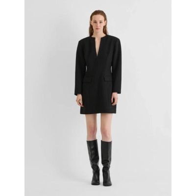 Rourae V-neck Short Dress - Meteorite