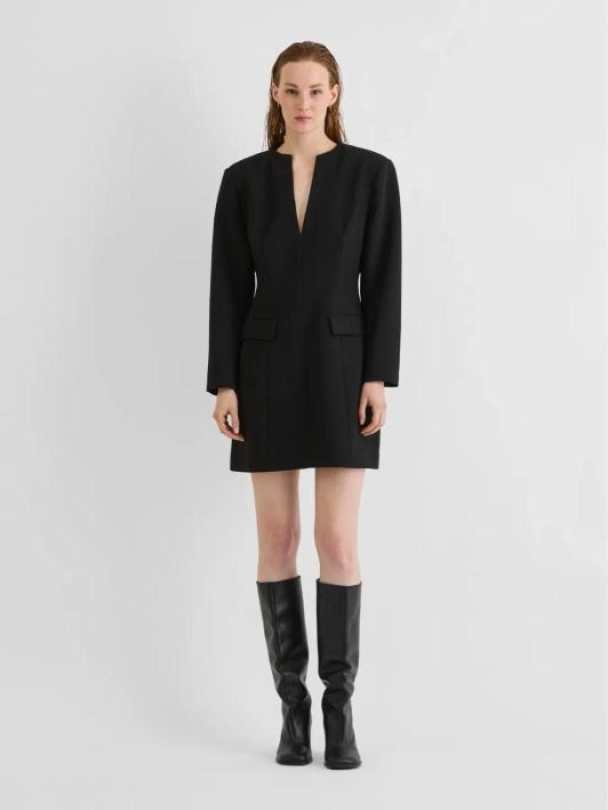 Rourae V-neck Short Dress - Meteorite - Image 1