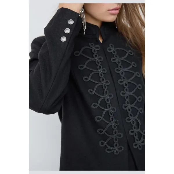 Rexia Jacket – Kort sort jakke med dekorative snordetaljer fra Co'Couture