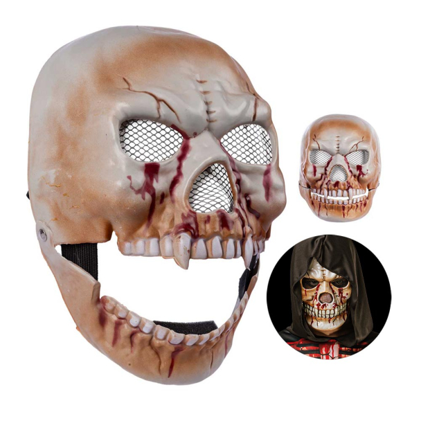 Skjelettmaske med åpen munn