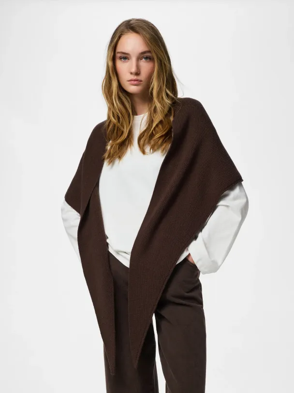 PCKOMMA RIB BIG TRIANGLE SCARF NOOS BC - Image 2