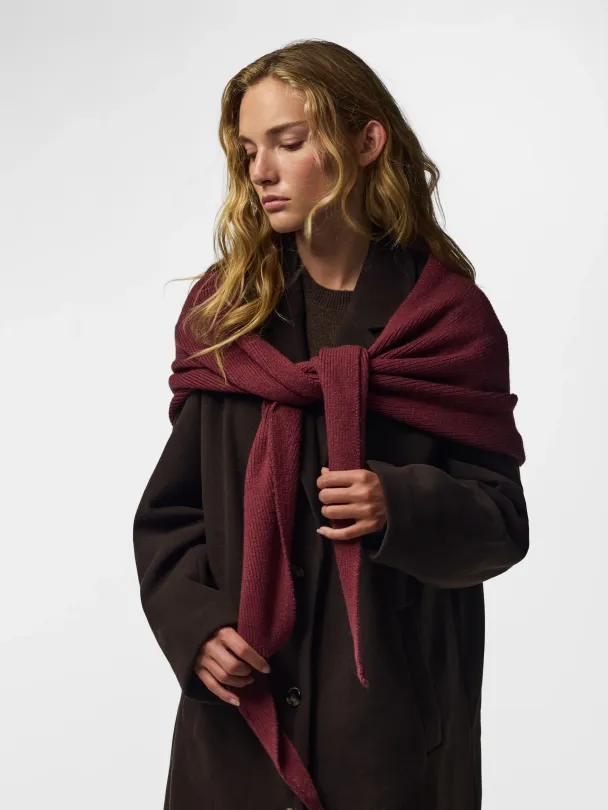 PCKOMMA RIB BIG TRIANGLE SCARF NOOS BC - Image 7