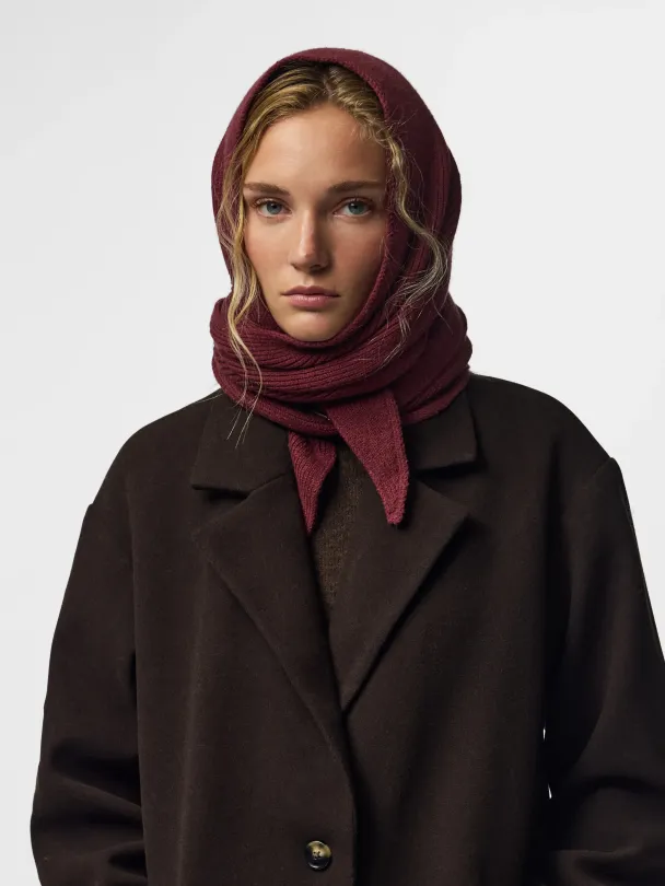 PCKOMMA RIB BIG TRIANGLE SCARF NOOS BC - Image 5