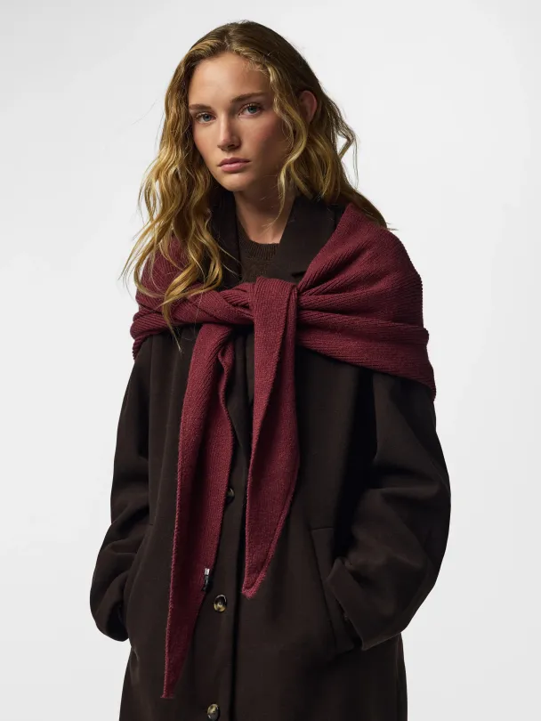 PCKOMMA RIB BIG TRIANGLE SCARF NOOS BC - Image 3