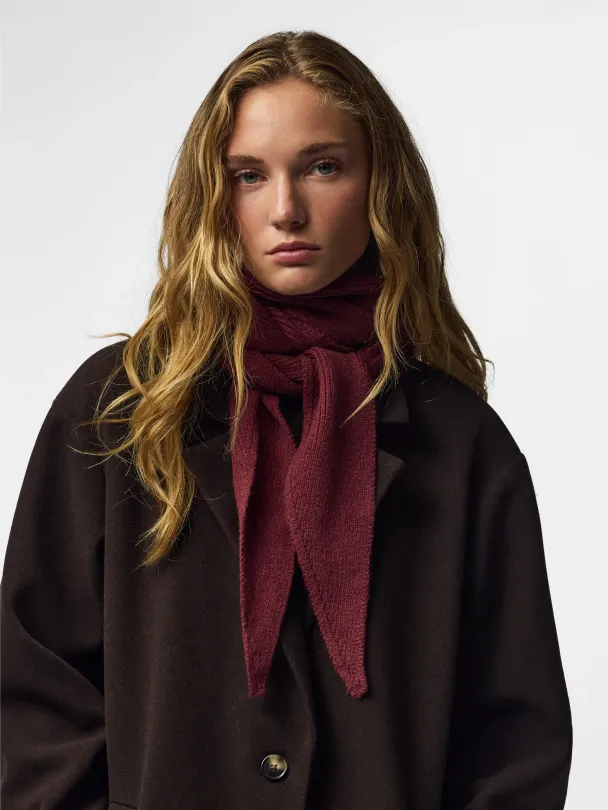 PCKOMMA RIB BIG TRIANGLE SCARF NOOS BC - Image 4