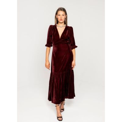 Ophelia Dress - Velvet Bordeaux