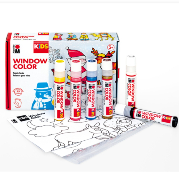Marabu KIDS Window Color Vindusmaling 6x25ml – Christmas