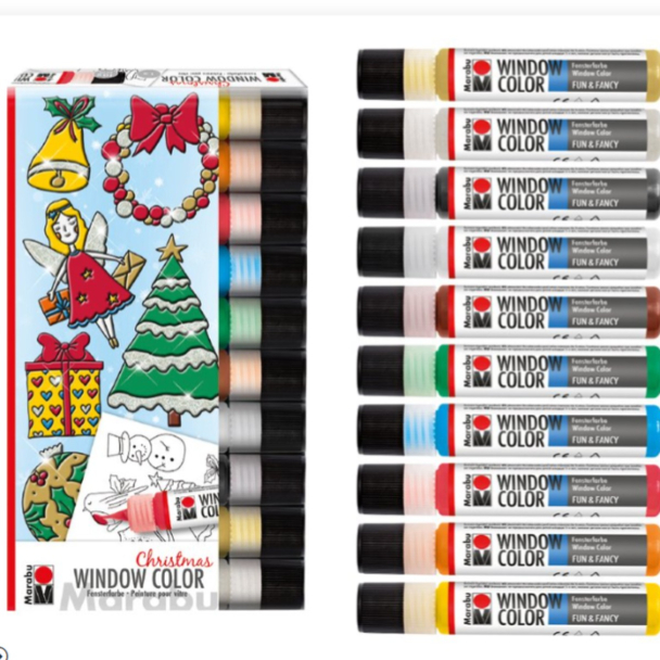 Marabu Window Color Vindusmaling 10x25ml – Christmas