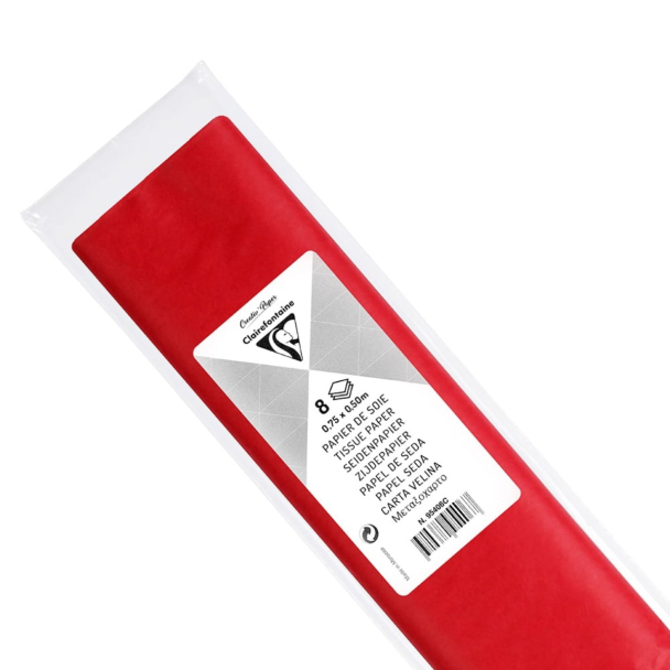 Clairefontaine Silkepapir 50x70cm 8ark – Rød