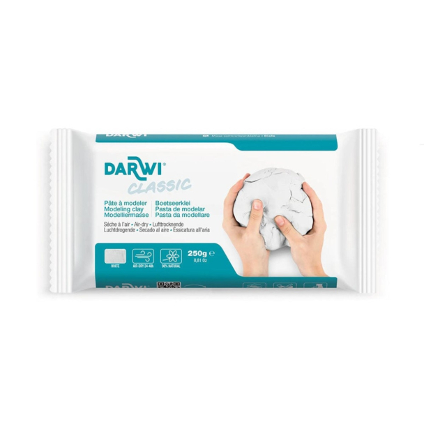 Darwi Classic Lufttørkende leire Hvit – 250g