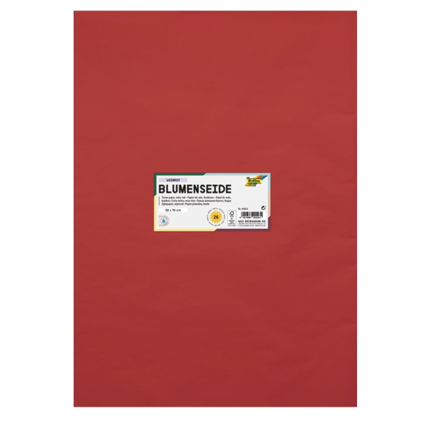 Folia Silkepapir 20g/m – 50x70cm 26ark – 23 julerød