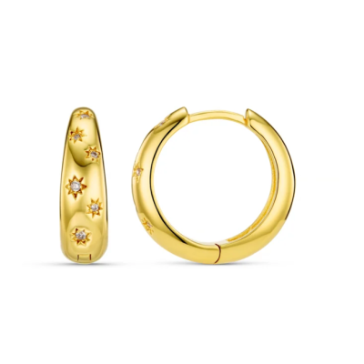 Crystal Starburst Hoop Earrings 