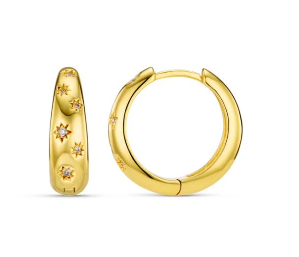 Crystal Starburst Hoop Earrings  - Image 1