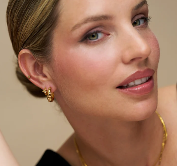 Crystal Starburst Hoop Earrings  - Image 2