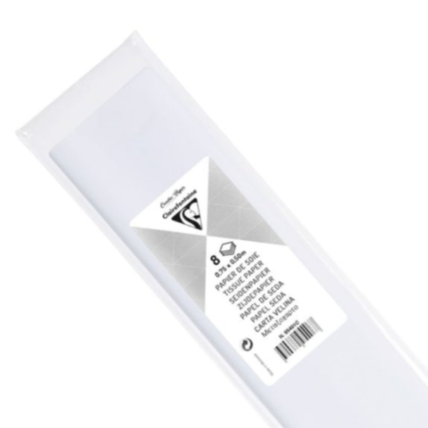 Clairefontaine Silkepapir 50x70cm 8ark – Hvit