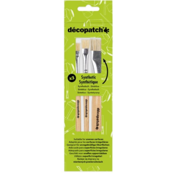 Decopatch Decoupagepensel Sett – Flate – 3stk