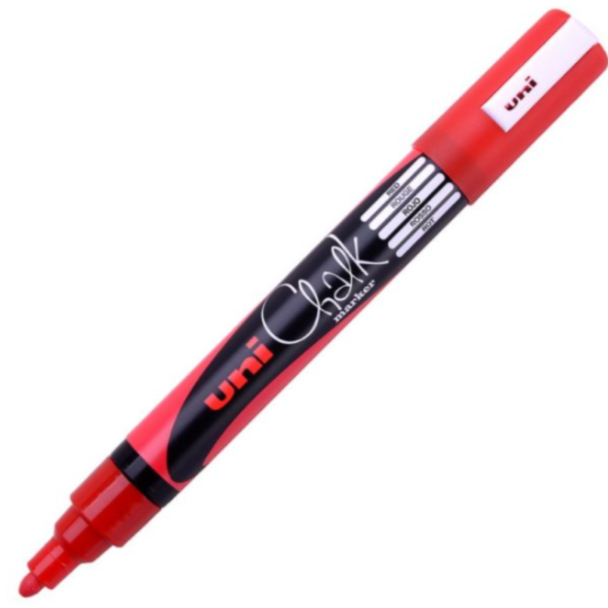Uni Chalk Marker PWE-5M Bullet tip 1,8-2,5mm – Red
