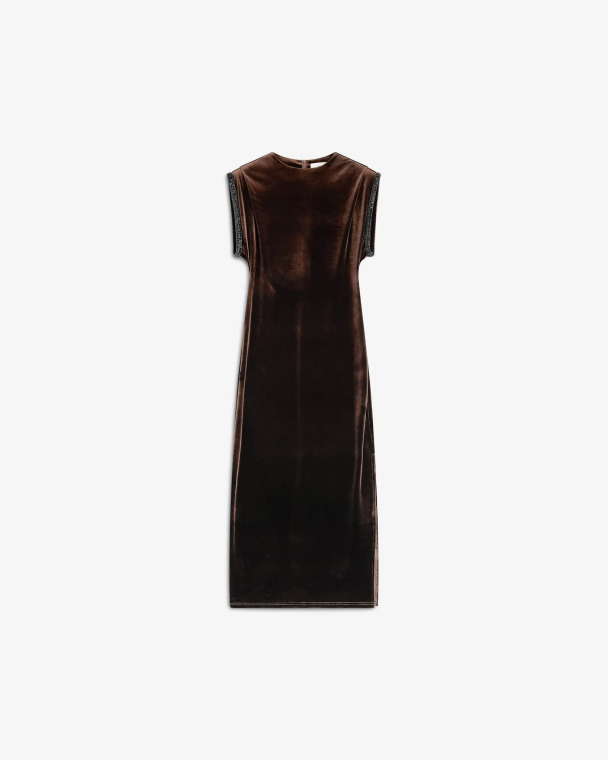 Sunset Velour Dress - Cocoa Brown - Image 3