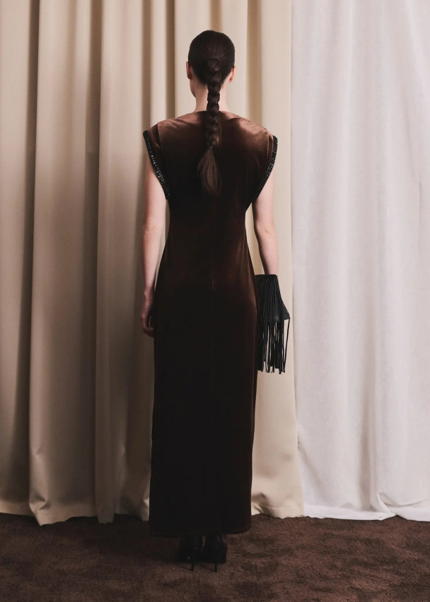 Sunset Velour Dress - Cocoa Brown - Image 2