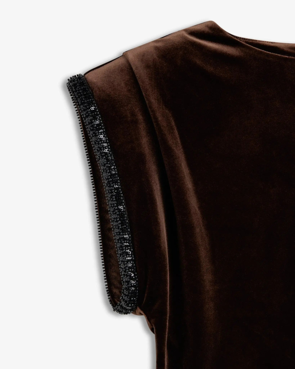 Sunset Velour Dress - Cocoa Brown - Image 4