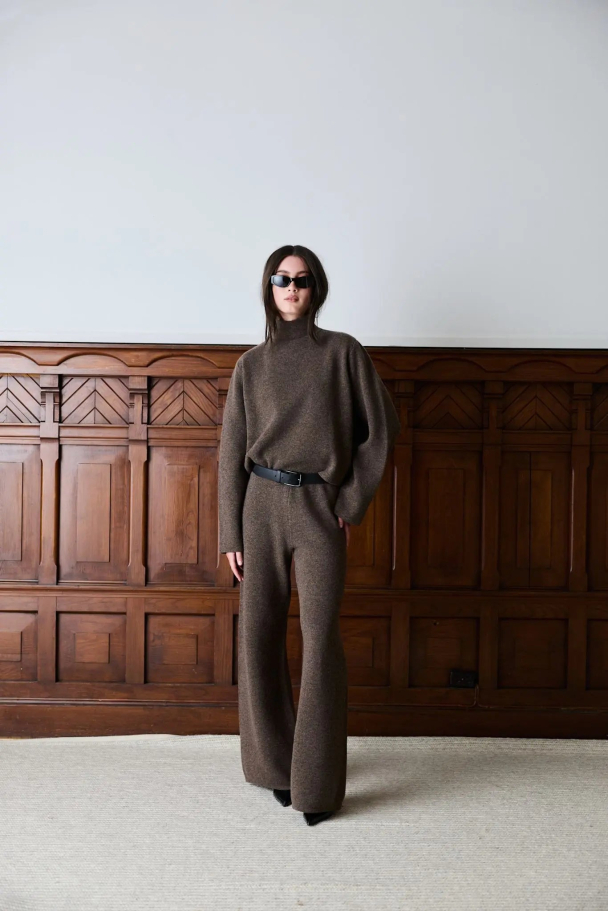 Serge Merino Pants - Brown Melange - Image 4