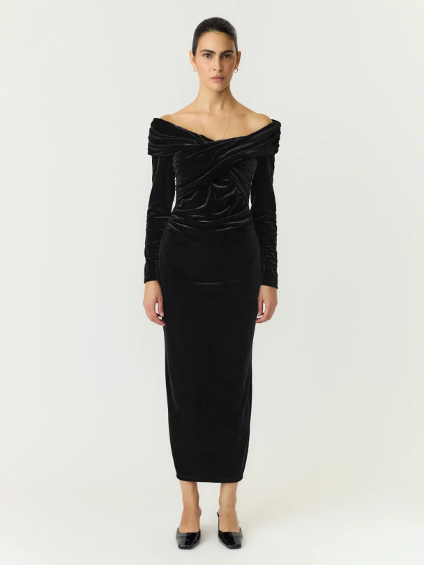Tvima Off Shoulder Ankle Dress - Black - Image 1