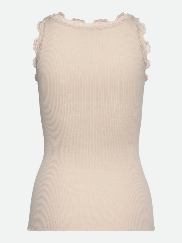 Babette Silk SL U-neck Lace Top - Rainy Day - Image 2