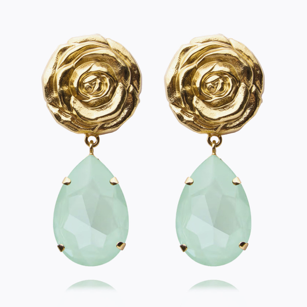 Rosita Drop Earrings - Gold/Soft Mint - Image 1