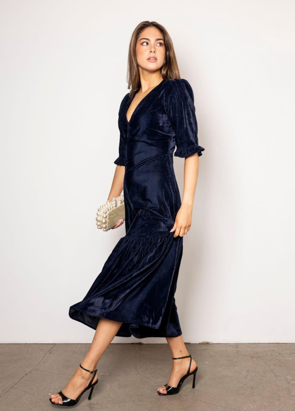 Ophelia Dress - Velvet Blue Sapphire - Image 1