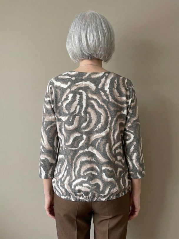 Topp 3/4 arm Brun Mix - Image 2