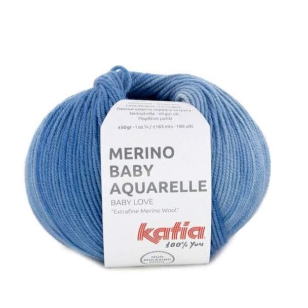 360 - Merino Baby Aquarelle – blue/pale brown/light sky blue