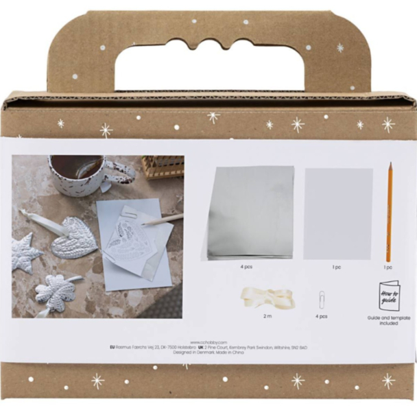 Mini DIY Kit Dekorasjon -  Julepynt, sølv metall - Image 2
