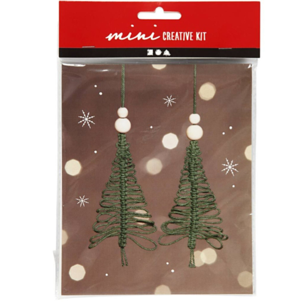 Mini DIY Kit - Macramé juletre - 11 cm - Image 1