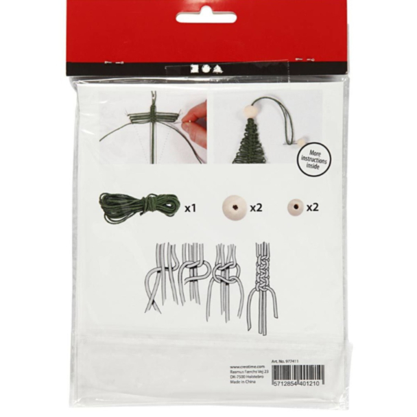 Mini DIY Kit - Macramé juletre - 11 cm - Image 2