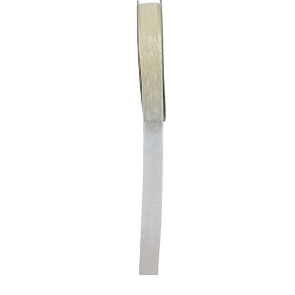 Organza bånd - 25 m - 10 mm, beige